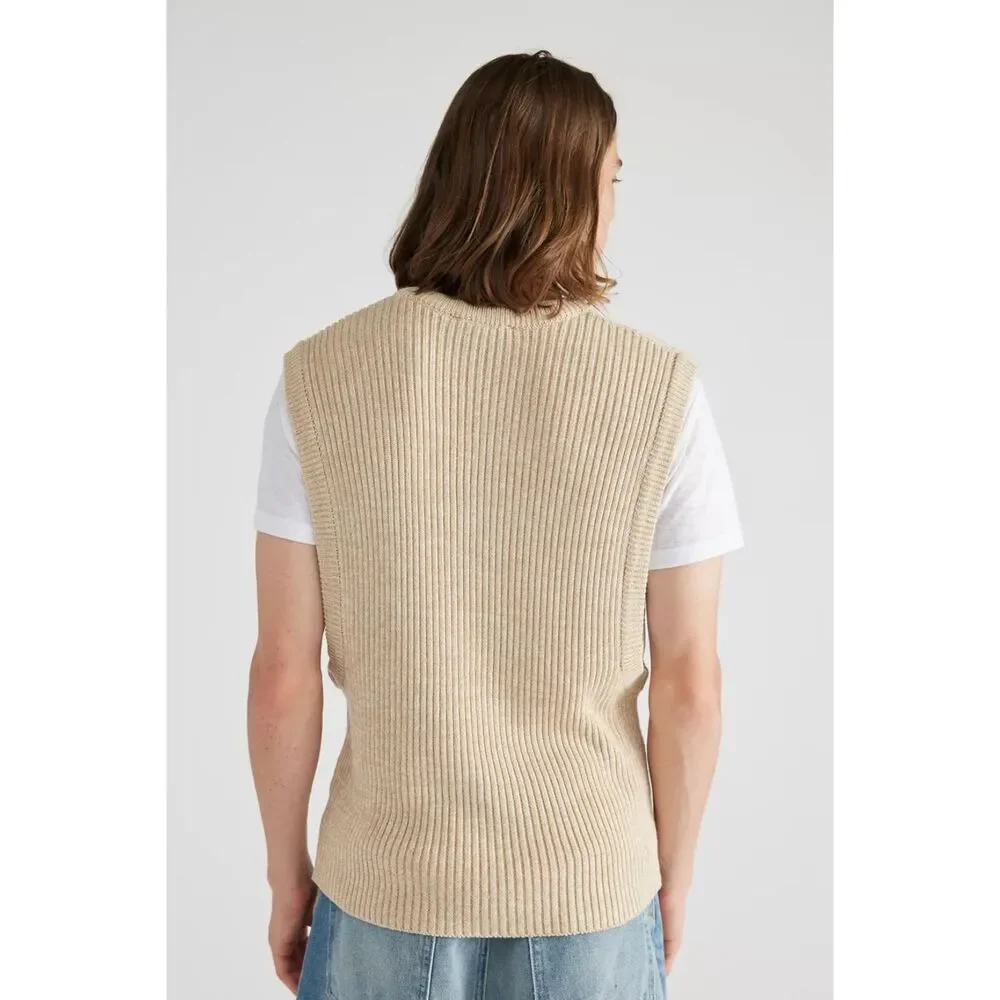 NWT Urban Outfitters Beige Sleeveless Knit Sweater Vest Tank Top Size Small NWT